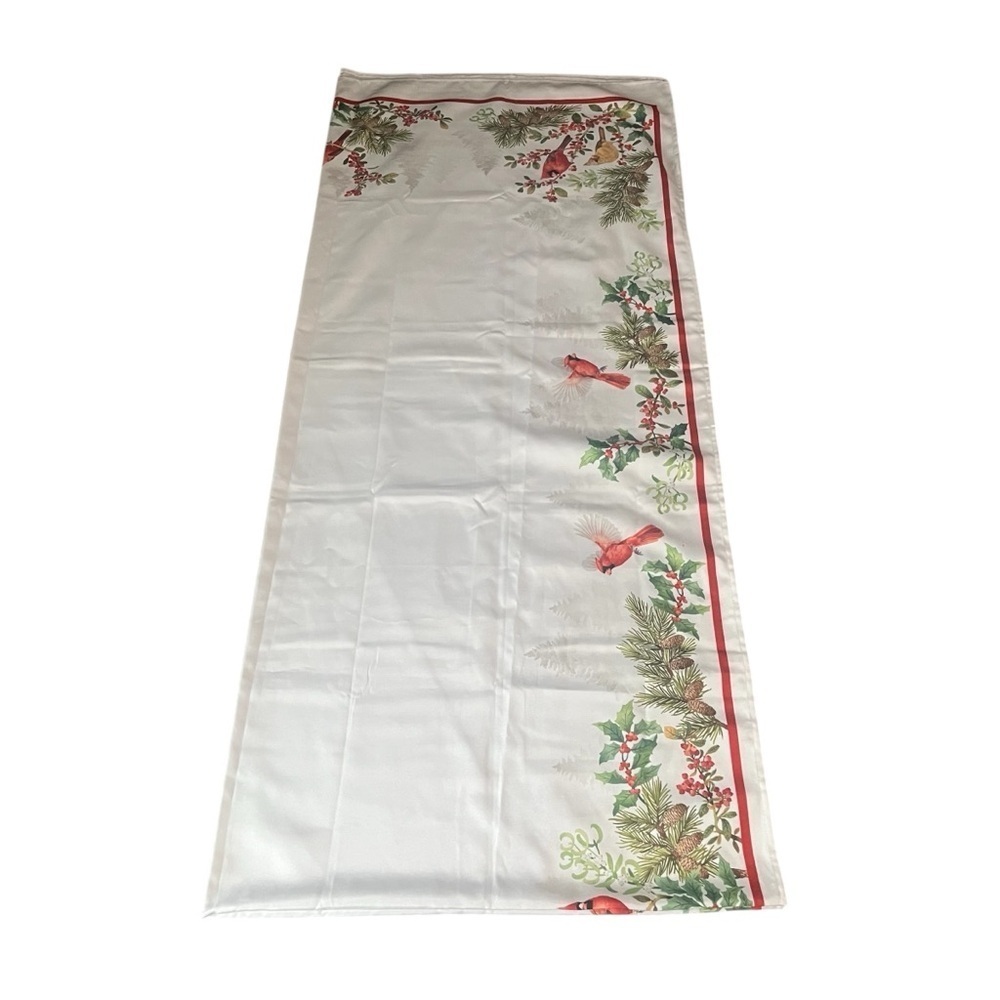 New!Benson Mills Cardinal Table Cloth, Holiday, Winter, and Christmas Tablecloth - Picture 4 of 9